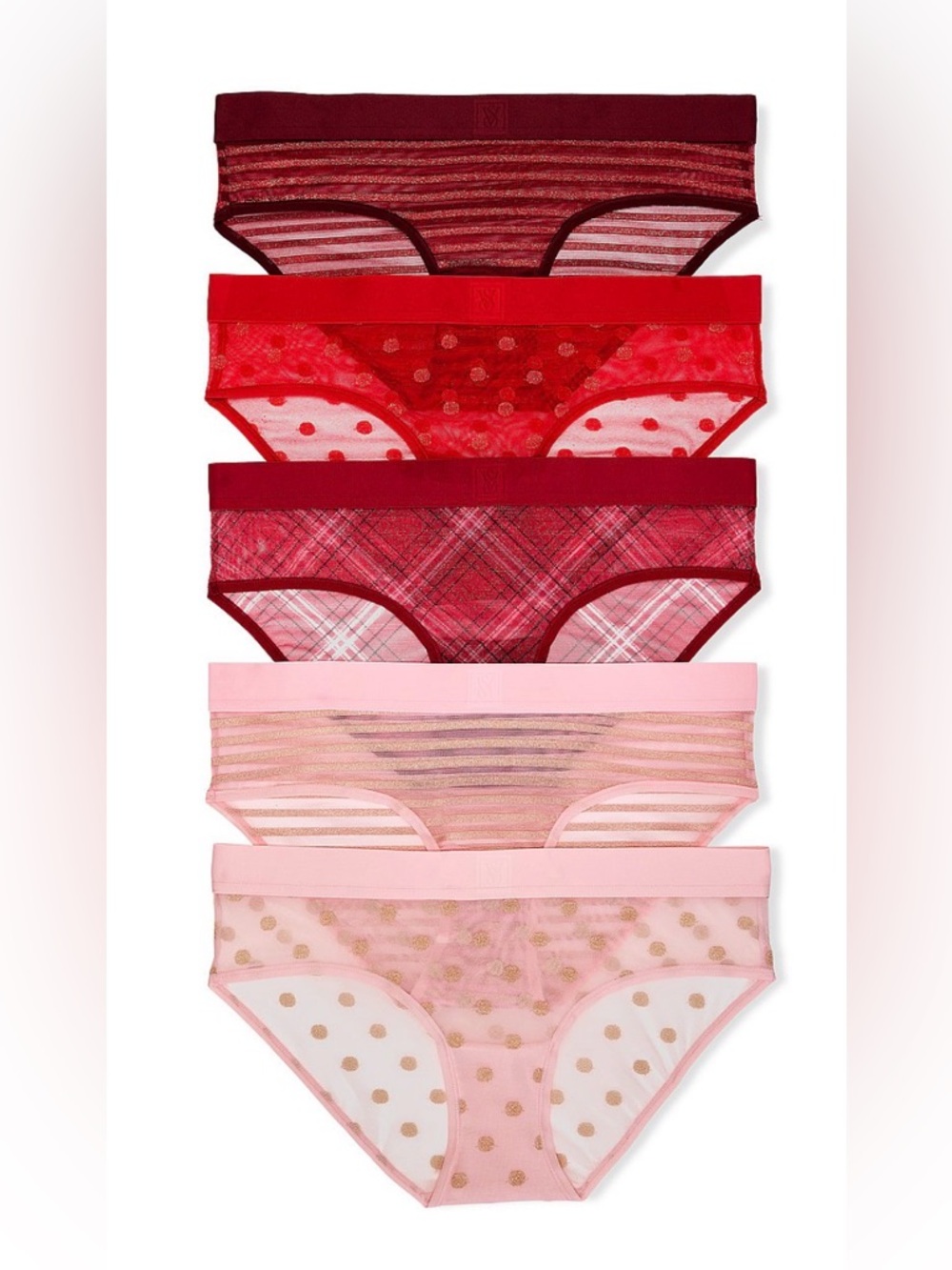 Victoria's Secret 5-Pack Sheer Hiphugger Panties - New